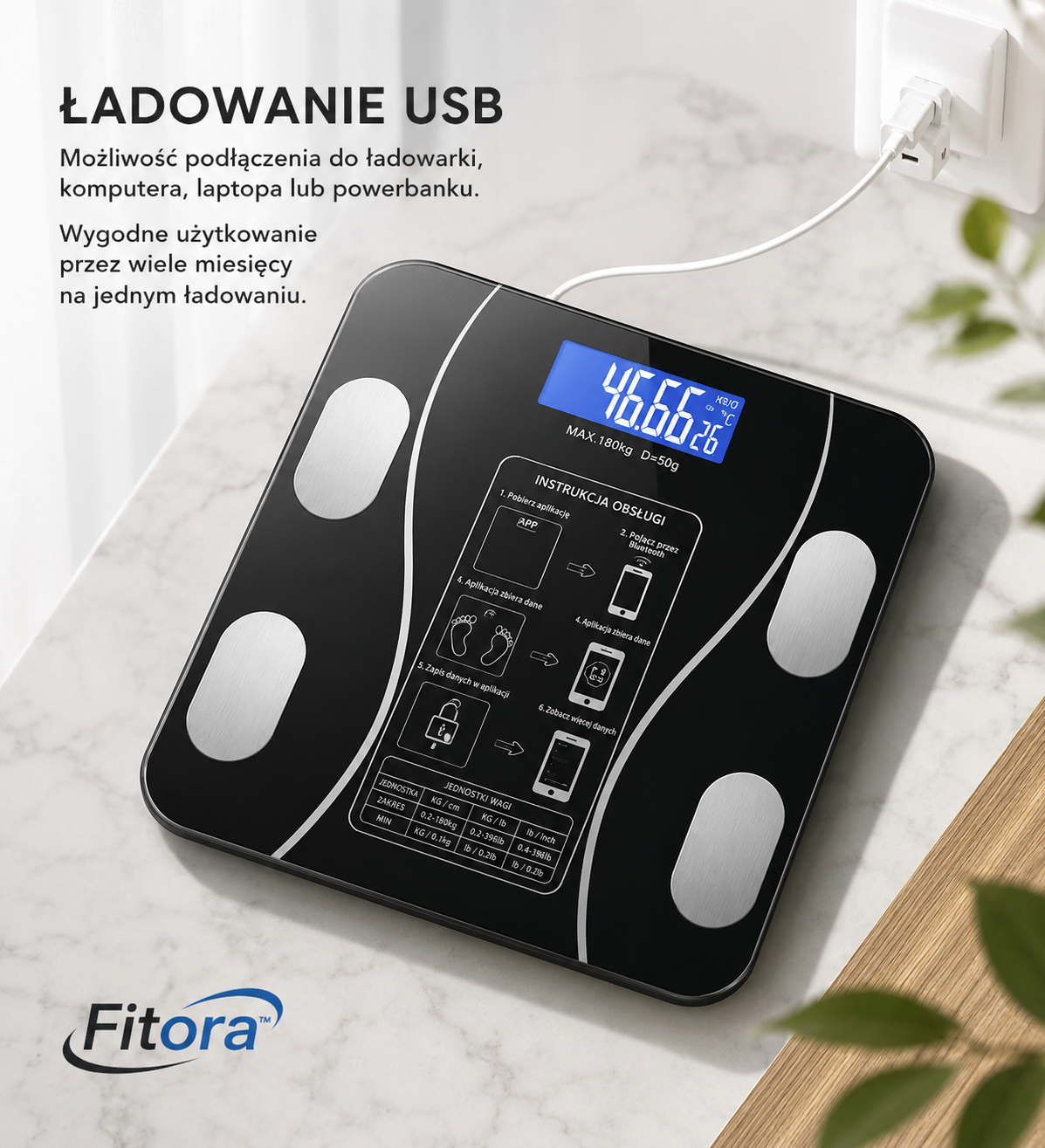 Fitora™ VitaScan — Inteligentna Waga BMI i Analiza Składu Ciała
